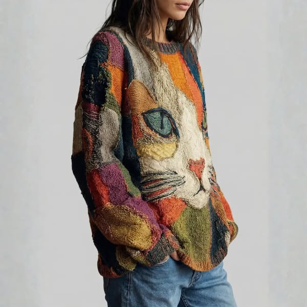 Pull Artistique Chat Mignon