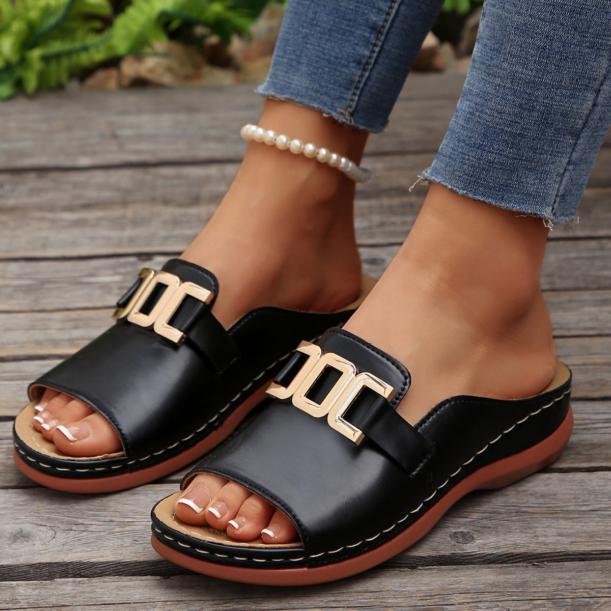 Elegance Sandales Compensées Femme