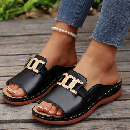 Elegance Sandales Compensées Femme