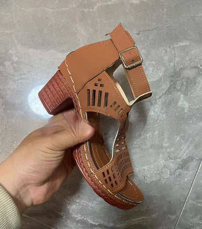 Sandales Talon Bloc Ouvertes